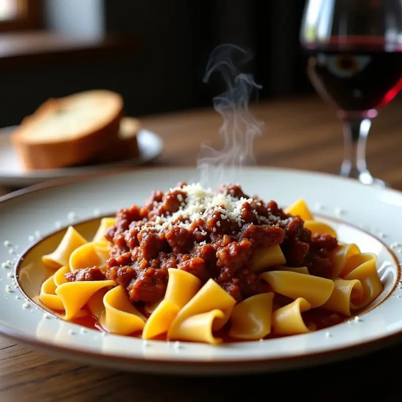 Ragu de Res al Estilo Bolonés con Pappardelle: Receta Italiana de Slow Cooking