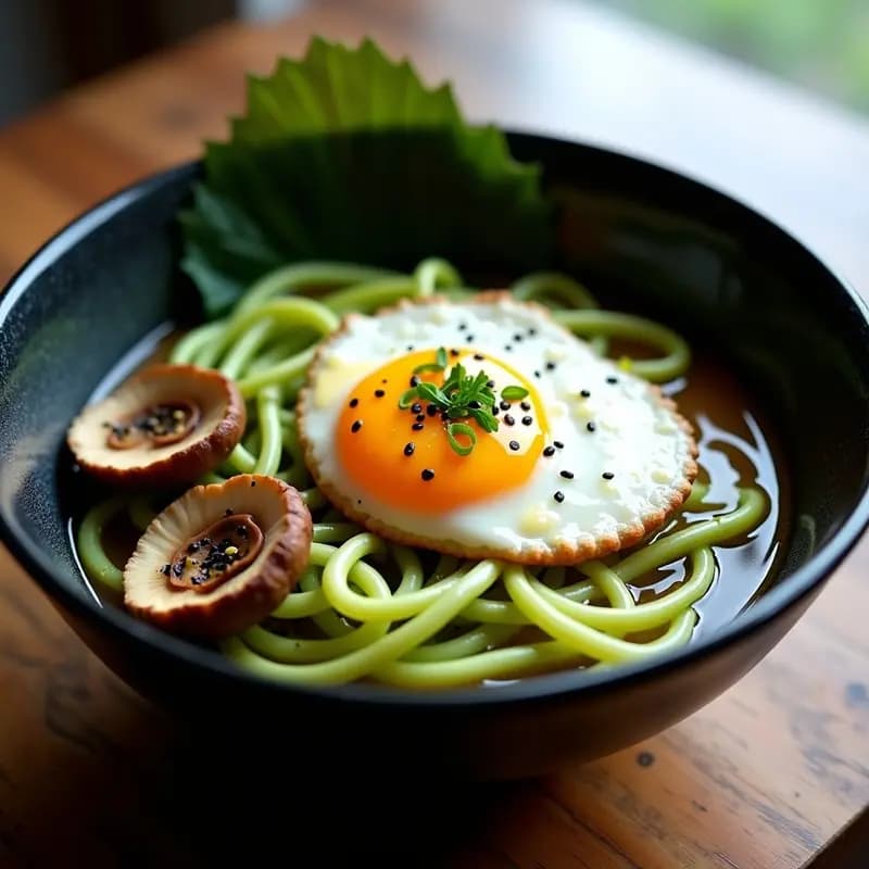 Ramen de Espaguetis de Calabacín con Huevo pochado y Hongos Shitake: Receta Low-Carb en Airfryer
