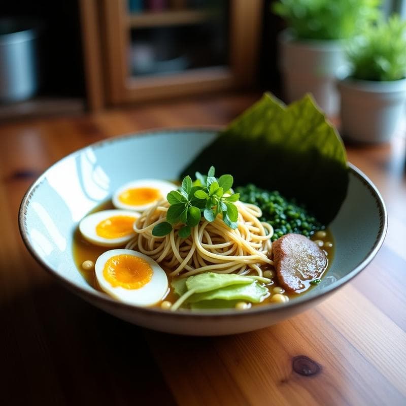 Ramen de Espirulina y Verduras: Sopa Japonesa Detox y Alta en Hierro en 20 Minutos