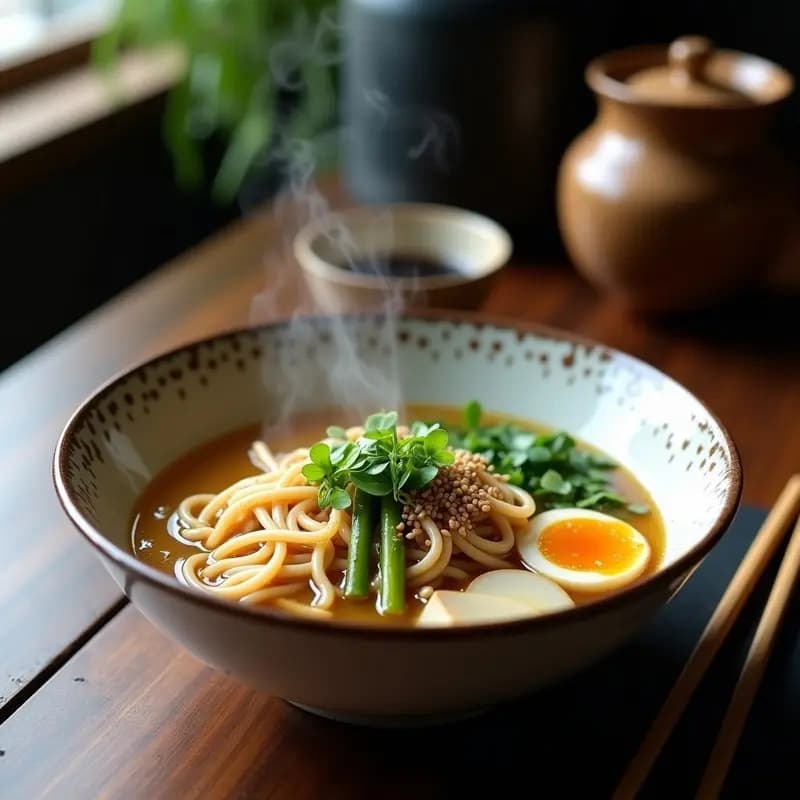 Ramen de Hongo Reishi y Espárragos: Receta Japonesa Detox y Fortalece Inmunidad
