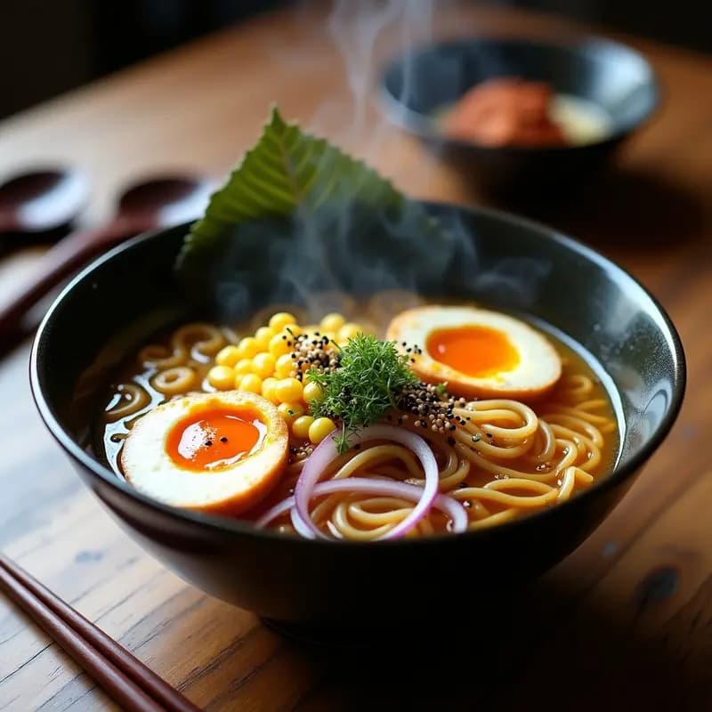 Ramen Japonés con Huevo Marinado y Maíz: Receta en Airfryer Rápida y Reconfortante