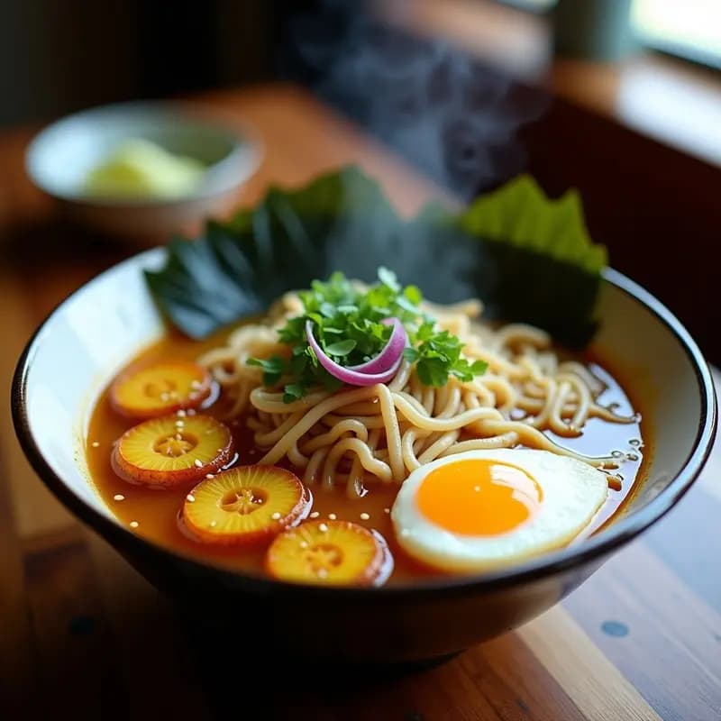 Ramen de Pollo y Banana Macho: Receta Japonesa con Toque Latino en 30 Minutos