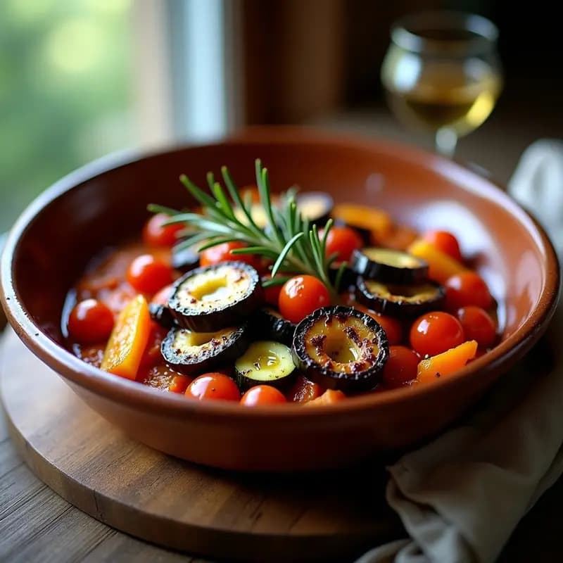 Ratatouille de Berenjena Ahumada: Receta Francesa en Olla Lenta con Toque a Leña