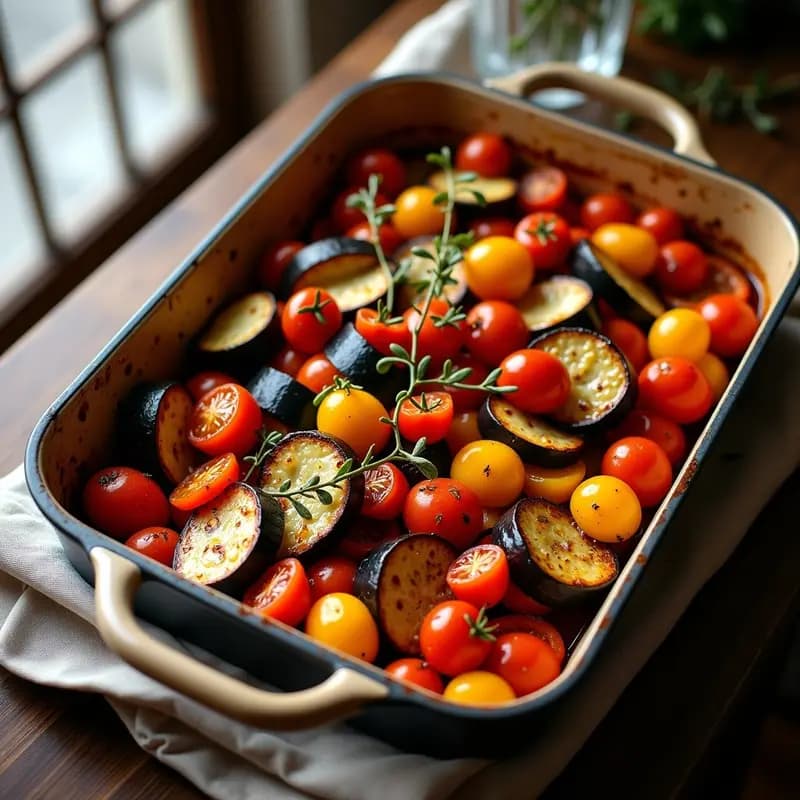 Ratatouille al Horno: Estofado Francés de Verduras con Hierbas Provenzales en 40 Minutos