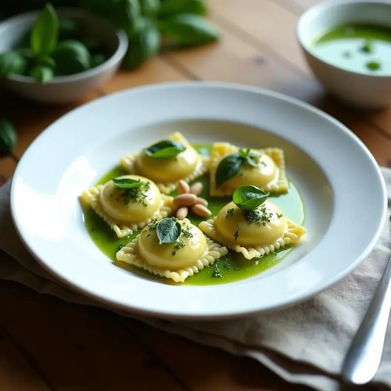 Ravioli de Papaya Verde y Queso de Cabra: Receta de Autor Sin Horno con Salsa de Albahaca