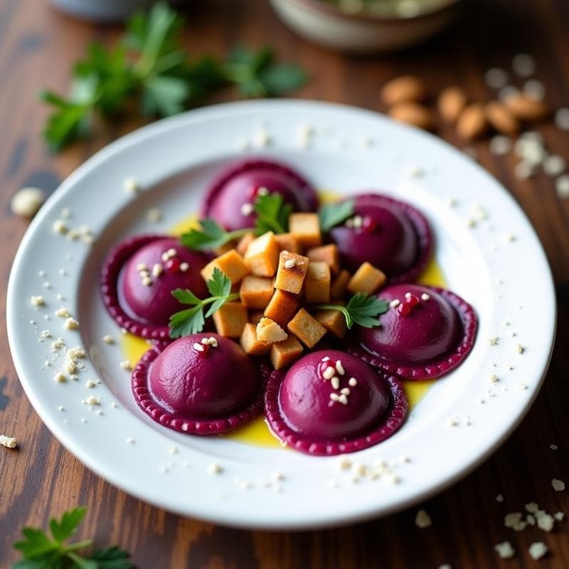 Raviolis de Remolacha y Ricotta de Almendras: Receta Italiana Vegana en Thermomix