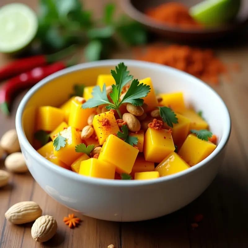 Relish de Mango y Chili con Cacahuetes: Salsa Picante India para Acompañar en 10 Minutos