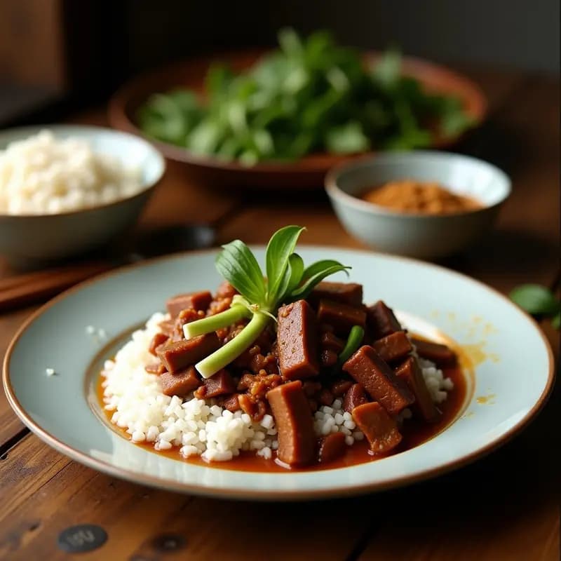 Rendang de Ternera y Coco: Curry Indonesio en Olla Lenta con Especias y Lemongrass