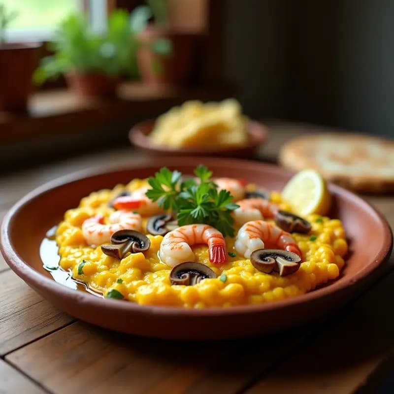 Revuelto de setas y gambas: Plato rápido y elegante para ocasiones especiales