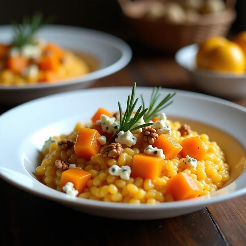 Risotto de Calabaza y Queso Azul con Nueces: Receta Gourmet en Olla Exprés