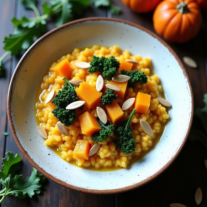 Risotto de Col Rizada y Calabaza: Receta Vegana con Queso de Anacardos en Thermomix