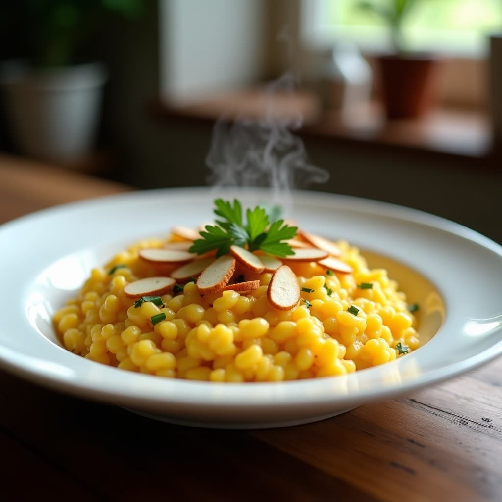 Risotto de Coliflor con Azafrán y Almendras: Receta Italiana Sin Carbohidratos en Airfryer