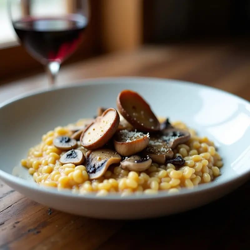 Risotto de Hongos Morelos y Vino Tinto en Olla Express: Receta Italiana Alta en Umami