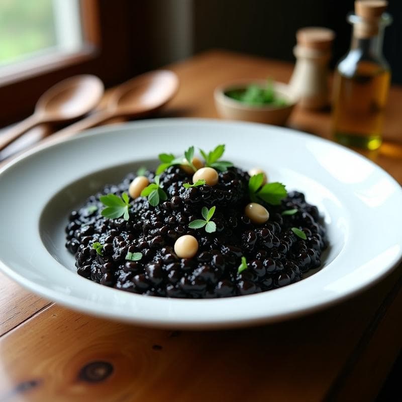Risotto Negro con Tinta de Sepia: Receta en Airfryer Ultracremosa y Sin Vigilar