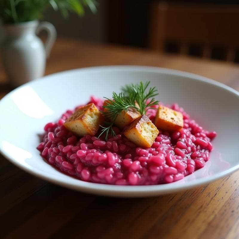 Risotto de Remolacha y Tofu Ahumado: Receta Express en Airfryer Sin Aceite