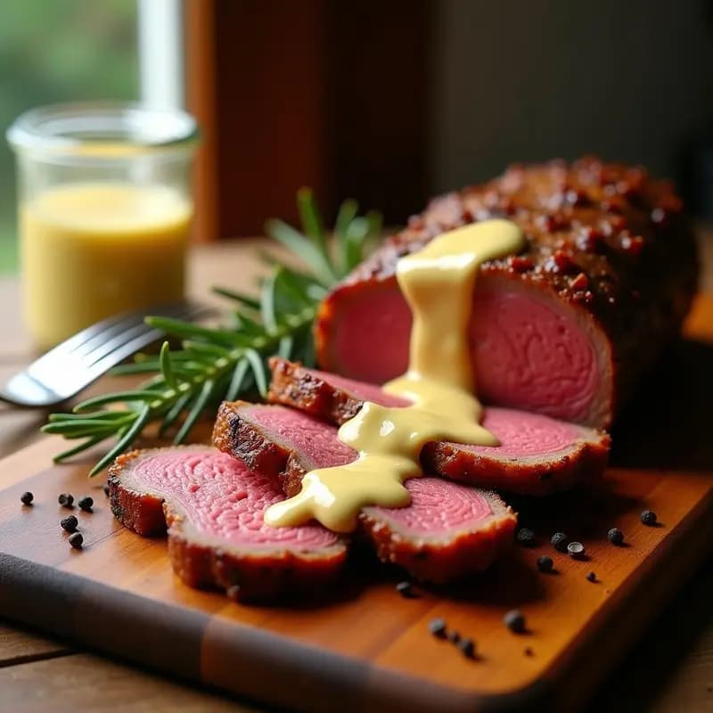 Roast Beef en Airfryer con Salsa de Rábano Picante: Receta Británica Jugosa y Crujiente