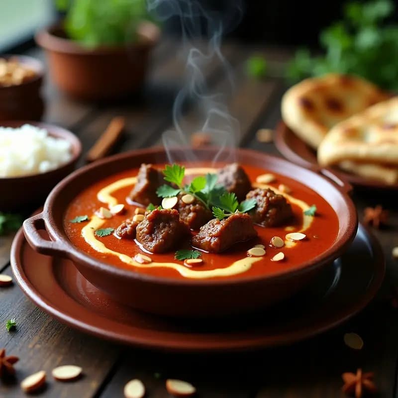 Roganjosh Cachemira con Cordero y Salsa de Yogur: Receta India Picante y Aromática