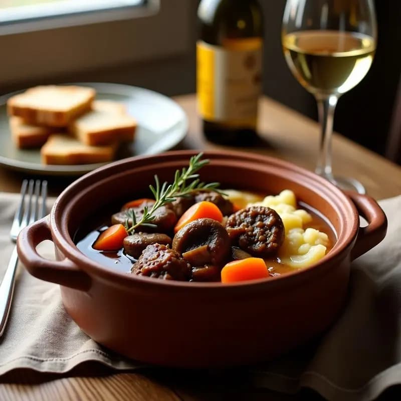 Roganic de Cordero y Champiñones: Estofado Croata de Slow Cooking