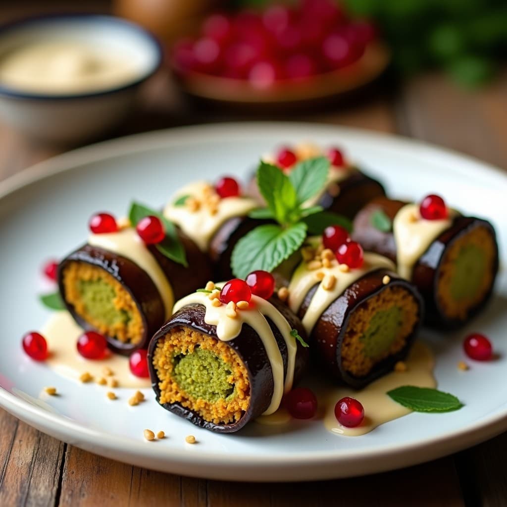 Rollitos de Berenjena Rellenos de Falafel y Tahini: Entrante Libanés en Airfryer