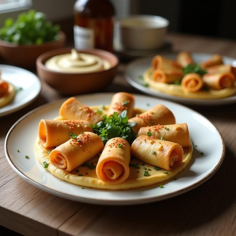Rollitos de Berenjena con Relleno de Hummus y Granada: Receta Líbano Vegana en Airfryer