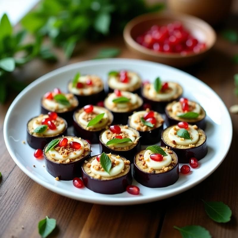 Rollitos de Berenjena Rellenos de Queso de Cáscara y Hierbas Frescas: Aperitivo Libanes Sin Horno