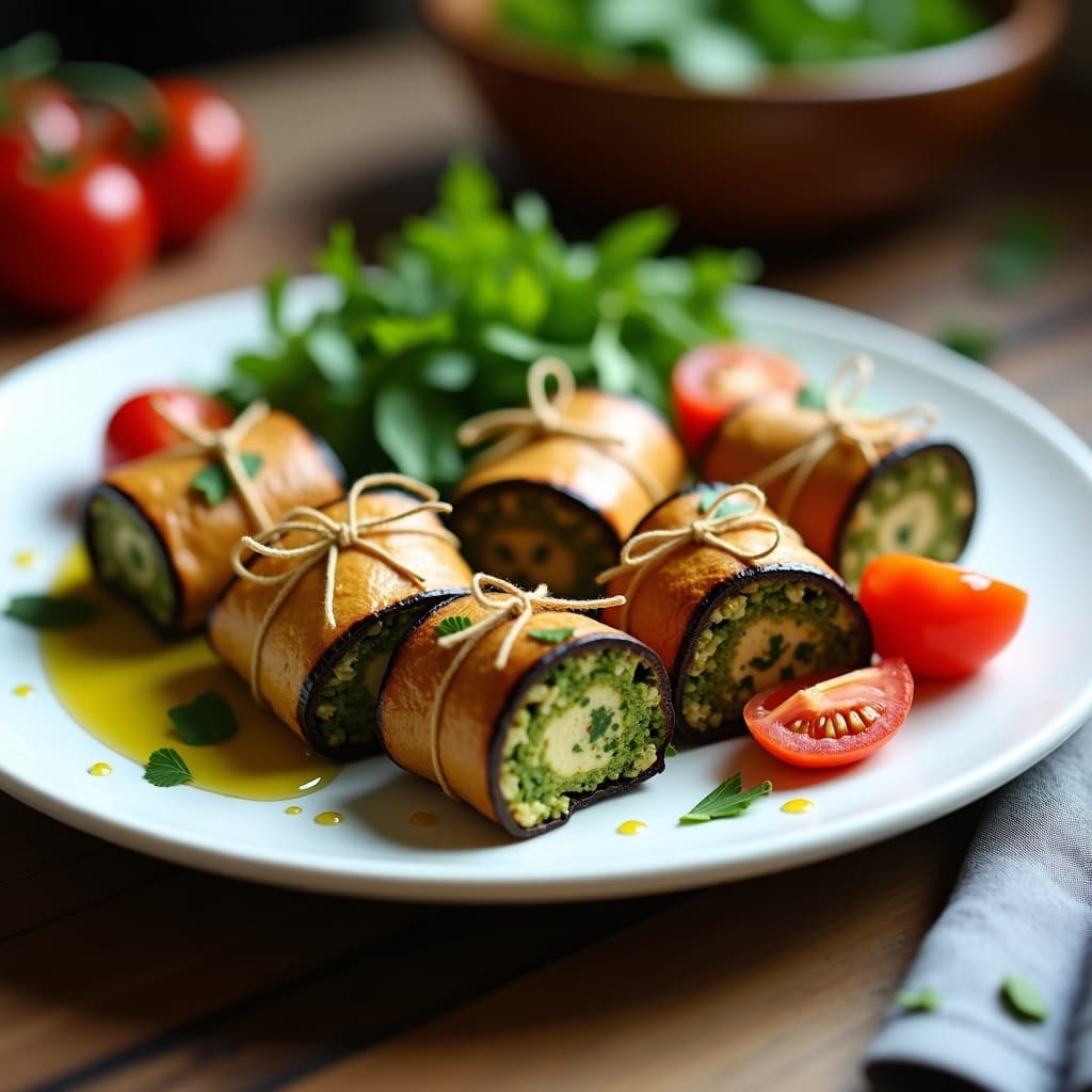 Rollitos de Berenjena Rellenos de Quinoa y Pesto de Rúcula: Receta en Airfryer Sin Gluten