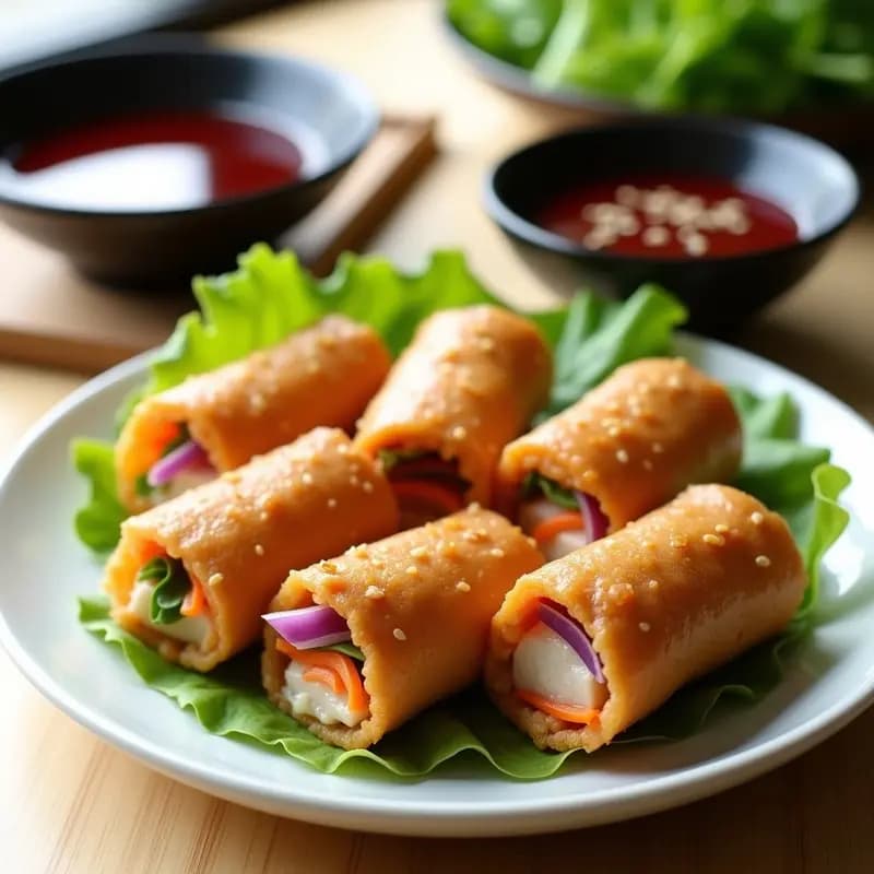 Rollitos de Lechuza Asada con Salsa de Ciruelas Umeboshi: Receta Japonesa Agridulce en Airfryer