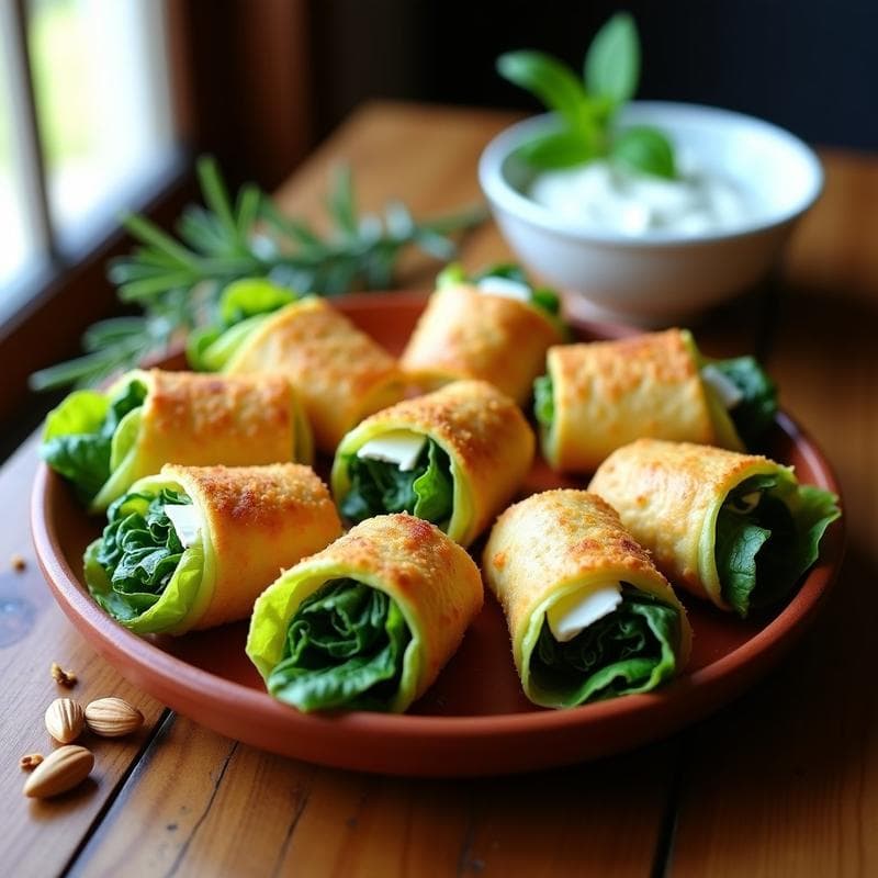 Rollitos de Lechuga Rellena de Espinacas y Queso de Oveja: Receta Catalana en Airfryer