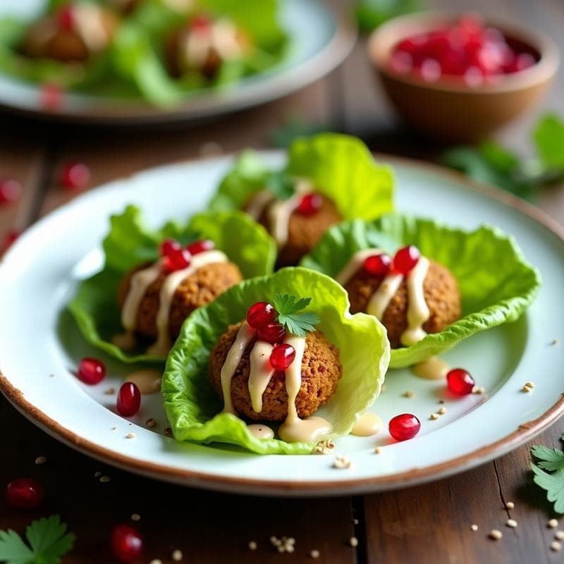 Rollitos de Lechuga con Falafel y Salsa de Tahini: Entrante Libanés Sin Gluten