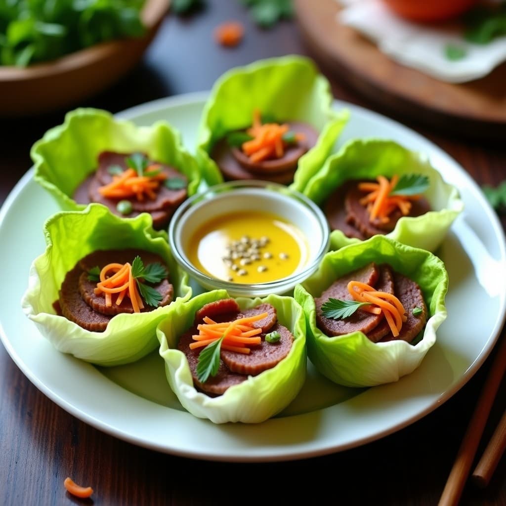 Rollitos de Lechuga con Lengua de Res y Salsa de Mostaza: Receta Argentina Gourmet