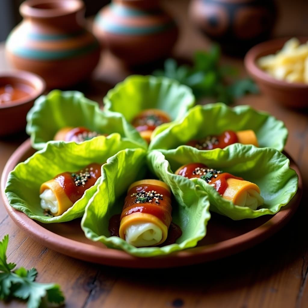 Rollitos de Lechuza Rellena de Agave y Queso Panela con Salsa de Chile Pasilla: Receta Mexicana Tradicional