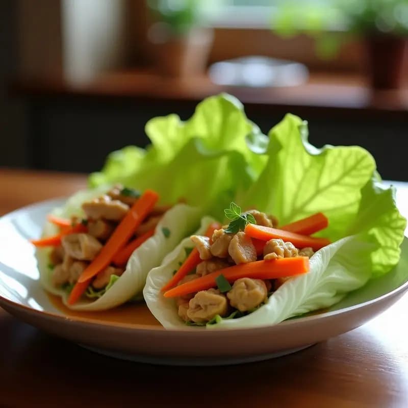 Rollitos de Lechuga y Zanahoria con Salsa de Cacahuete y Lima: Entrante Thai en Airfryer
