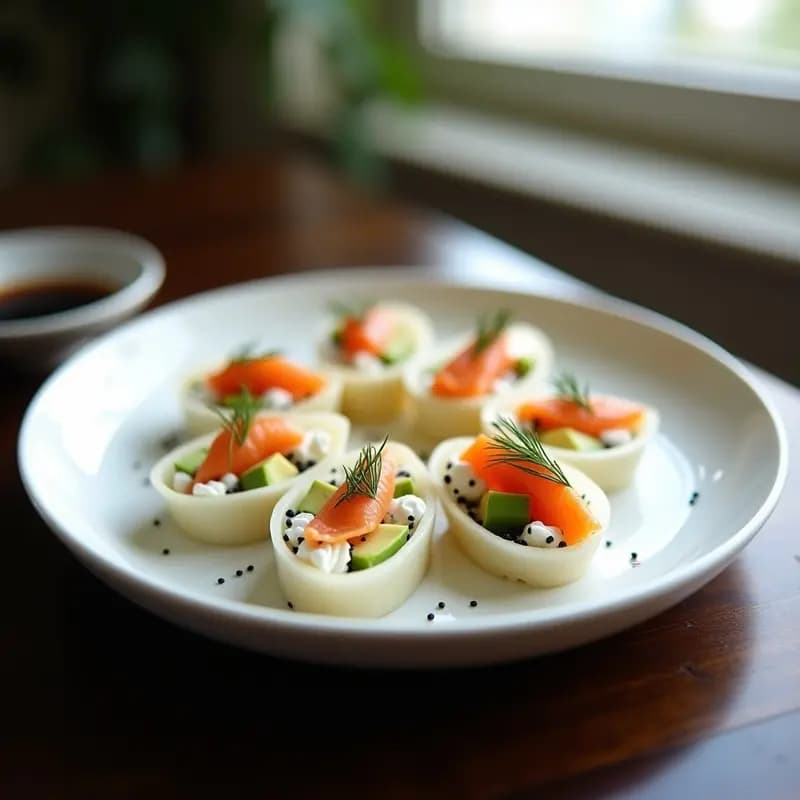 Rollitos de Nabo Daikon con Salmón Ahumado: Entrante Japonés Sin Gluten en 15 Minutos