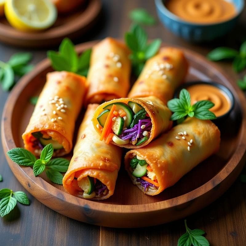 Rollitos de Primavera al Horno: Receta Vietnamita con Fideos de Arroz y Tofu Crujiente
