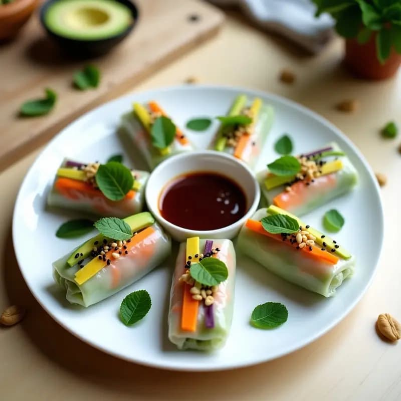 Rollitos de Primavera Vietnamitas con Papaya Verde: Aperitivo Vegano y Sin Gluten