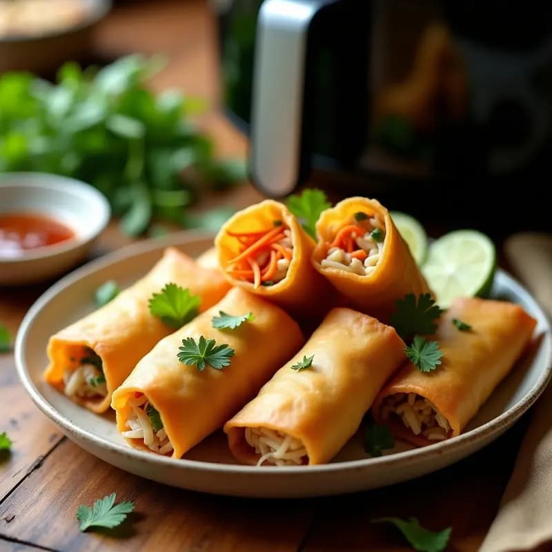 Rollitos de Primavera Thia con Pollo y Fideos de Arroz: Receta Vietnamita en Airfryer Sin Fritura