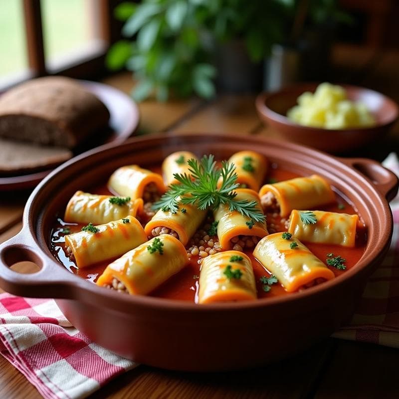 Rollitos de Repollo con Carne Picada y Arroz Salvaje: Receta Rumana en Olla Lenta