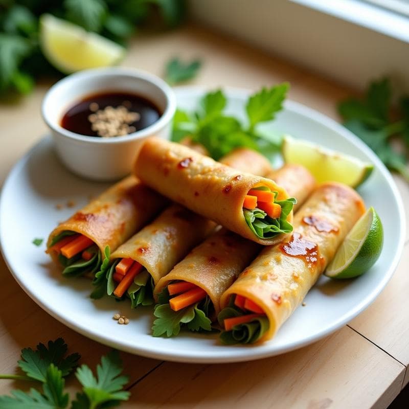 Rollos de Primavera Veganos al Horno: Receta Vietnamita con Papaya Verde