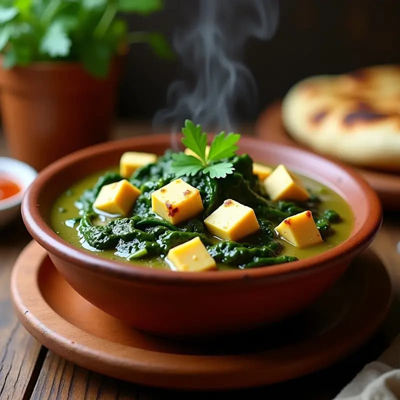 Saag Paneer con Espinacas Frescas y Queso Indio: Receta Vegetariana en Olla Lenta