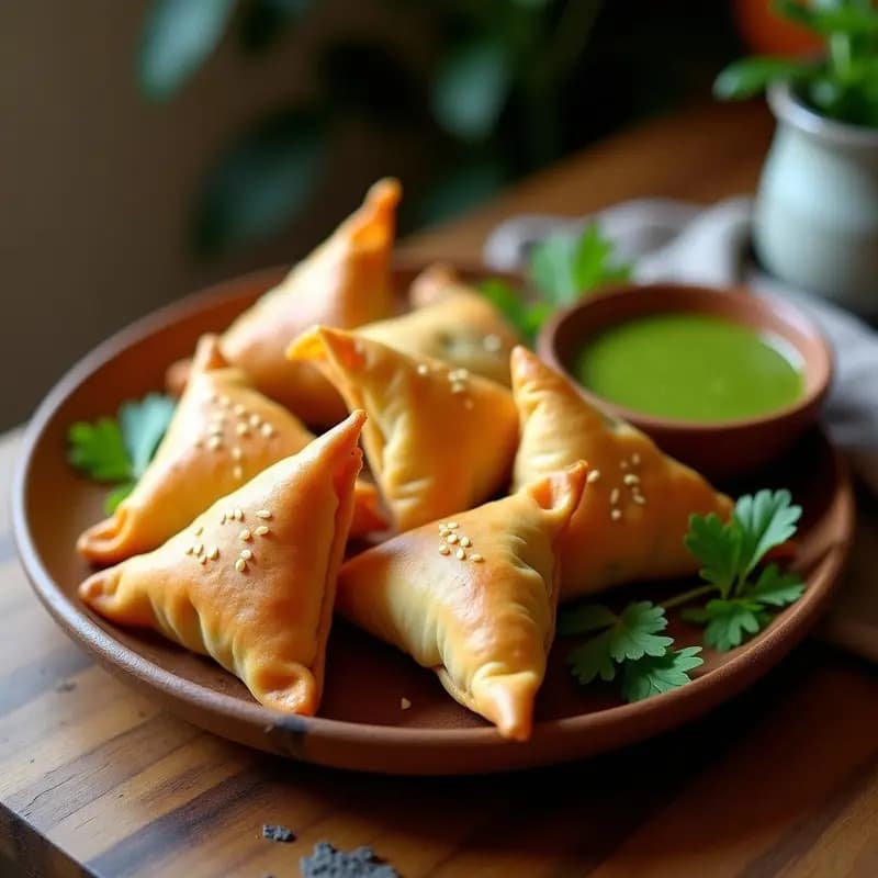 Samoosas de Batata y Espinacas: Entrante Indio Vegano con Masa de Harina de Garbanzo