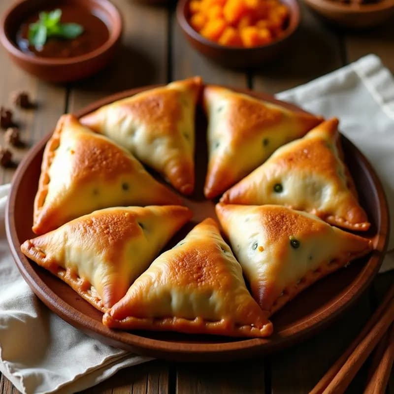 Samosa de Batata y Guisantes: Empanadilla India al Horno con Especias Garam Masala