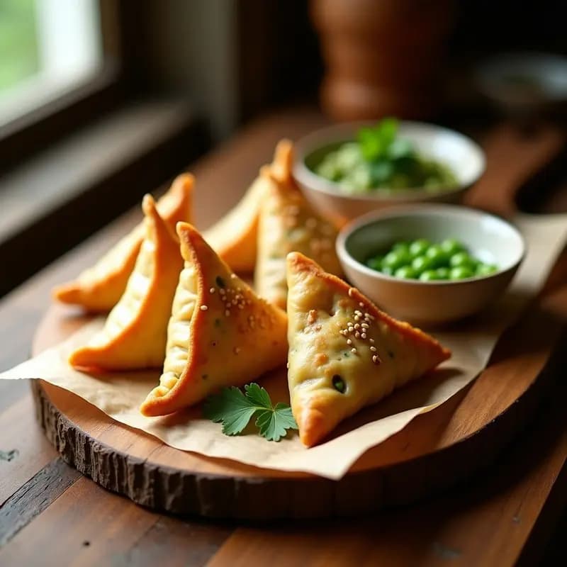 Samosa de Coliflor y Guisantes: Aperitivo Indio al Horno Sin Masa Tradicional