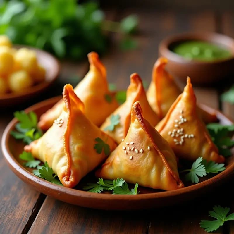 Samosa Indias de Coliflor y Pasas Doradas: Aperitivo Crujiente en Airfryer