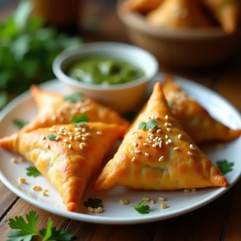 Samosa de Garbanzos y Batata en Masa de Coliflor: Aperitivo Indio Sin Gluten y Crudivegano