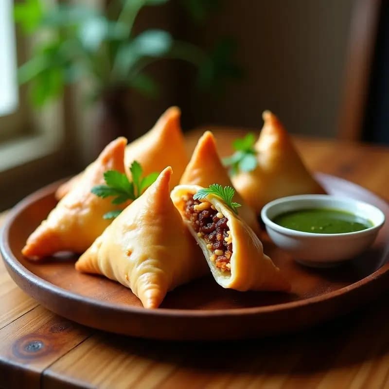 Samosa de Pollo y Pasas: Empanadillas Indias Picantes con Toque Dulce en Airfryer