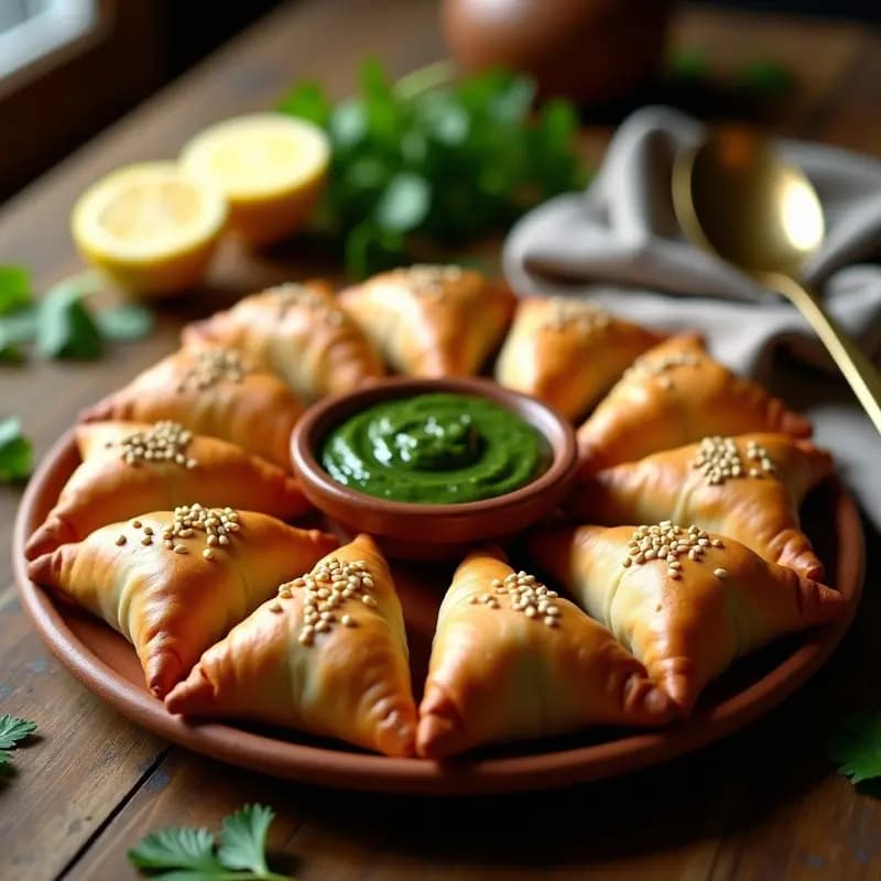 Samosas de Batata y Espinacas al Horno: Aperitivo Indio Sin Gluten y Crujiente