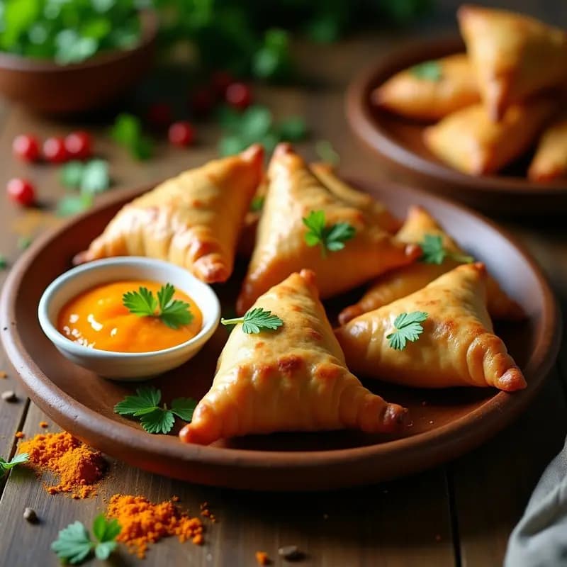 Samosas de Boniato y Espinacas: Aperitivo Indio en Airfryer con Salsa de Mango