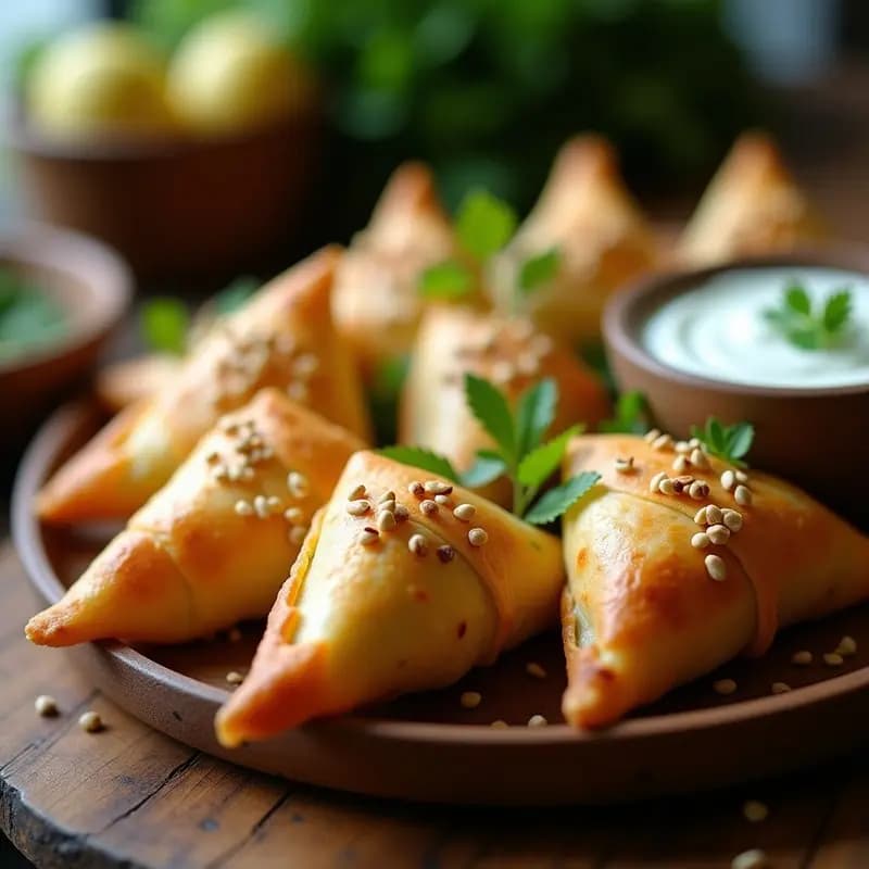 Samosas de Calabacín y Queso Feta: Entrante Indio-Pakistaní con Masa Filo Crujiente