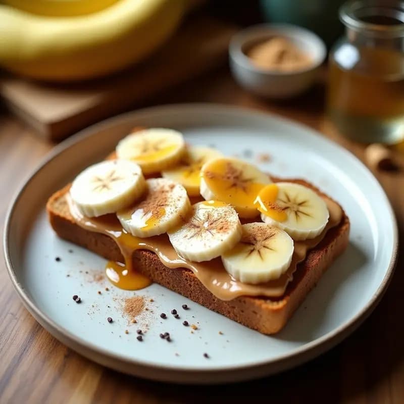 Sándwich de Banana y Mantequilla de Maní con Semillas de Chía: Desayuno Energético Sin Horno