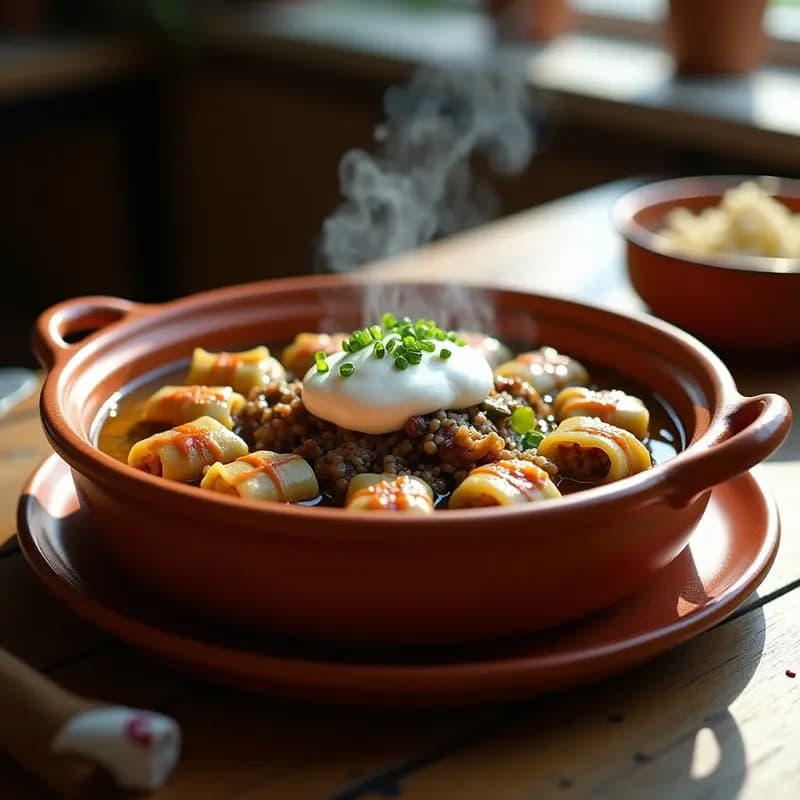 Sarmale de Col Rellena con Arroz Silvestre: Receta Rumana Tradicional en Olla Lenta